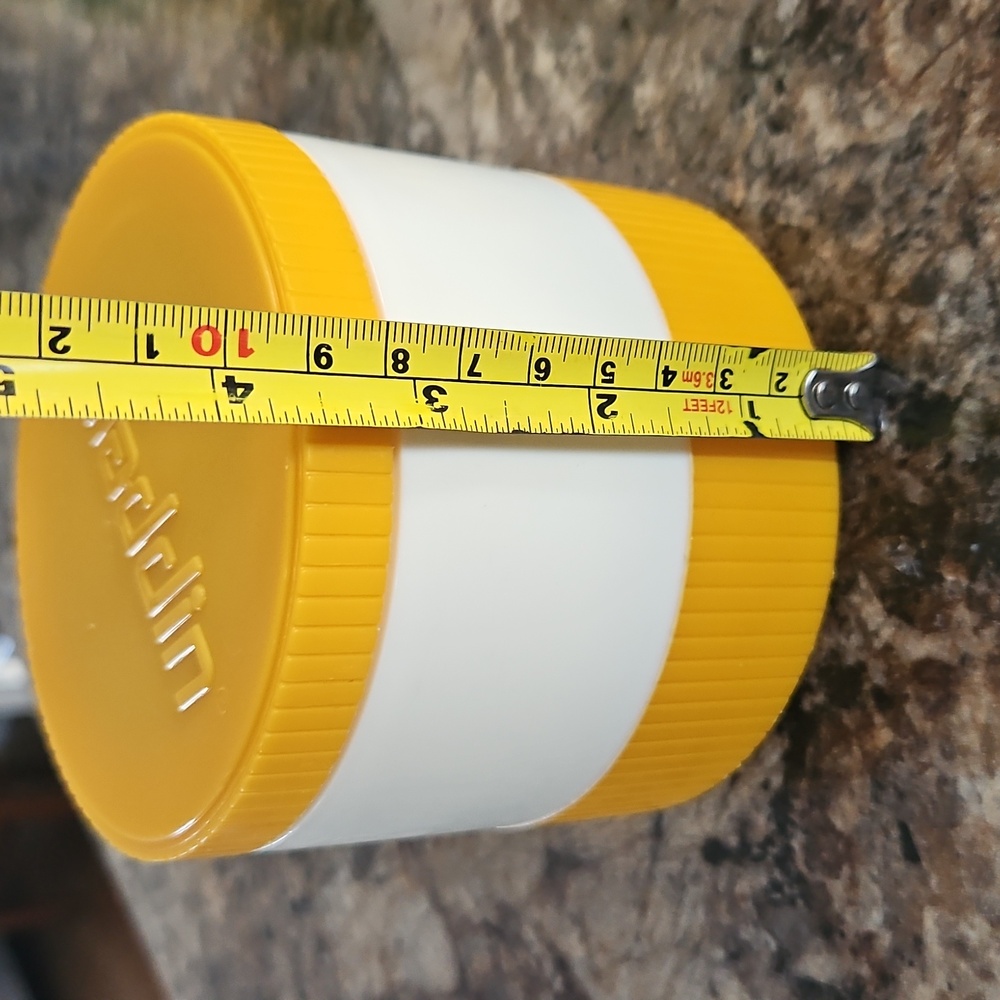 Vintage Aladdin #7000‎ insulated thermos jar white with yellow freezer lid - Picture 7 of 8